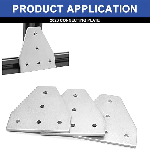 10pcs 2020 Extrusion Joint Plate Connector Corner T Bracket Silver | 8020 V - Image 2