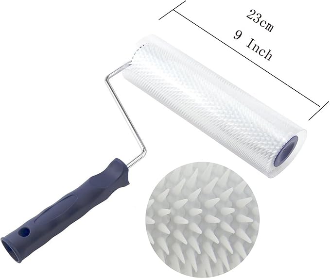 23cm/9'' Aeration Latex Floor Self Leveling Screed Spiked Roller - Image 3