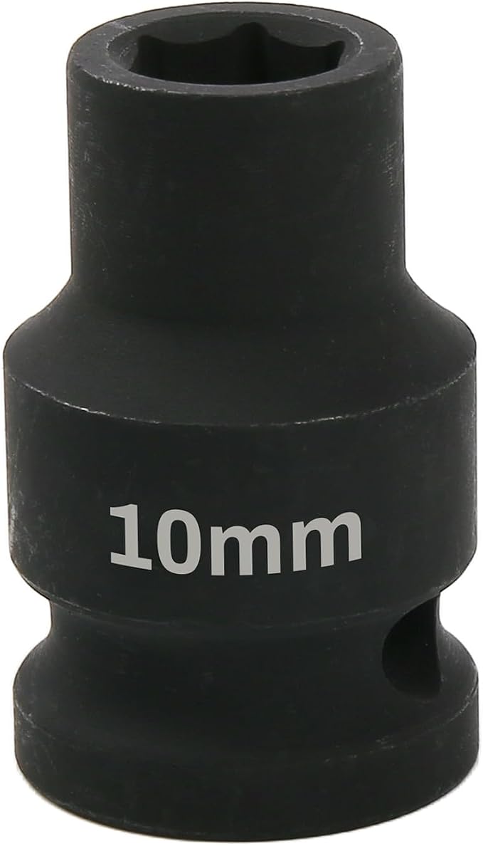 1/2" Drive 10mm Deep Impact Socket, 6 Point Chrome Molybdenum Steel Heavy Duty by YTkavq