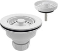 3-1/2 Inch Polymer White Sink Drain Assembly by EADOT