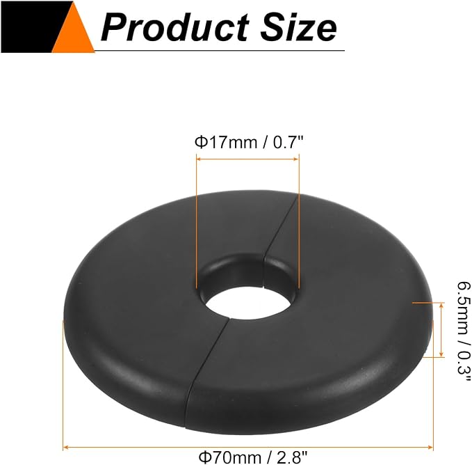 HARFINGTON 2pcs Wall Split Flange 17mm/0.7" Self-Adhesive Plumbing Cover Plates - Image 2