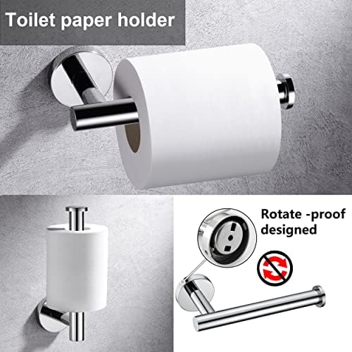 6 Pieces Polished Chrome Bathroom Hardware Accessories Set Hand Towel Ring - Image 4