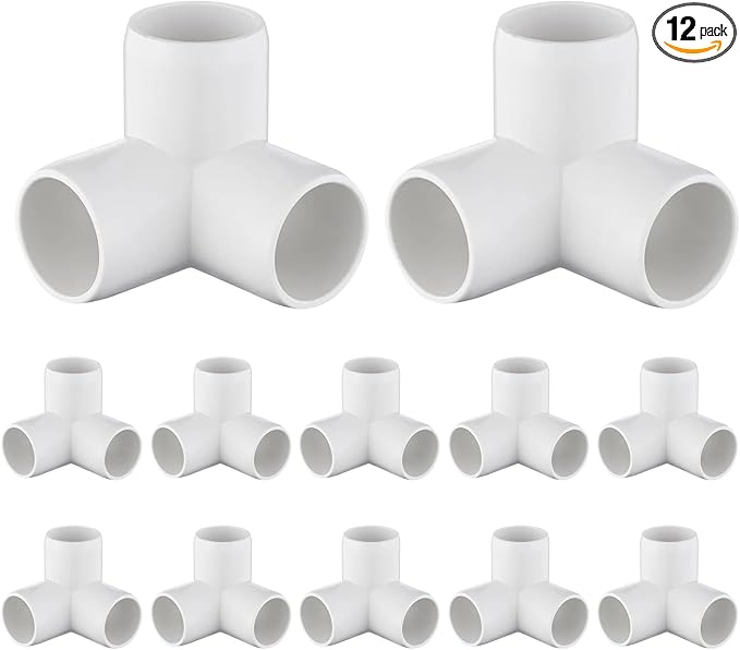 12-Pack 3/4" PVC Fittings 3 Way, Furniture Grade 3/4 Inch PVC Pipe Fittings 3 by Unknown