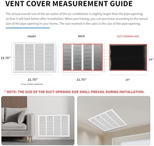 Vent Cover 20 x 14, Air Return Vent Cover, Flat Vent Cover, Rejillas De Aire - Image 4