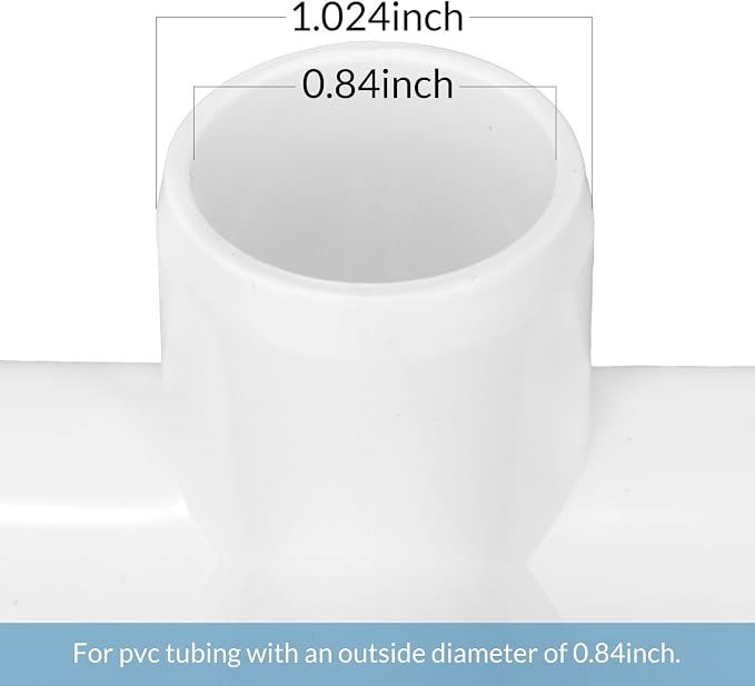 20 Pack 1/2 Inch 4Way PVC Fitting, Furniture Grade Pipe Elbow Connector，4 Way - Image 2