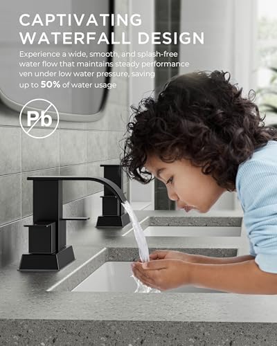 FORIOUS Bathroom Sink Faucet 4 Inch Centerset 2 or 3 Hole Matte Black - Image 6