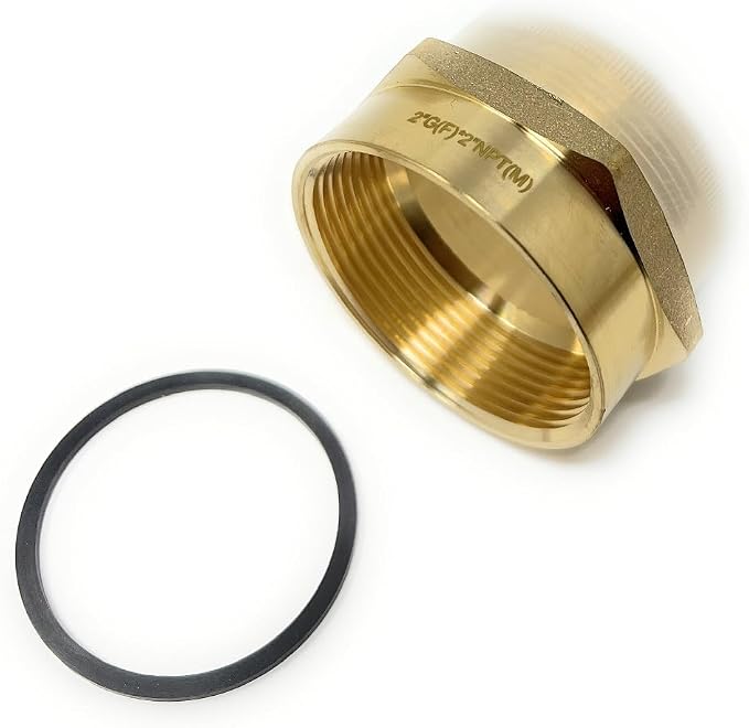 Cascada 2" G Thread Female to 2" NPT Thread Male Pipe Fitting Adapter - Image 2