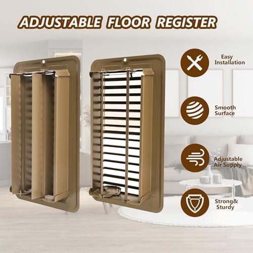 4" X 8" Floor Register 4 Pack Brown Floor Vent Covers Heavy Duty Floor Vent - Image 4