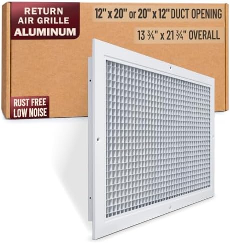 Fits 12x20 and 20x12 Duct Opening | Aluminum Eggcrate Return Air Grille | Low by Handua