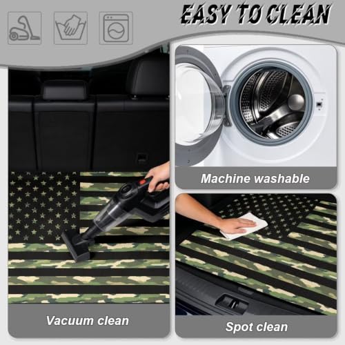 ELEQIN Green Camo American Flag SUV Trunk Mat Cargo Liner - Image 5