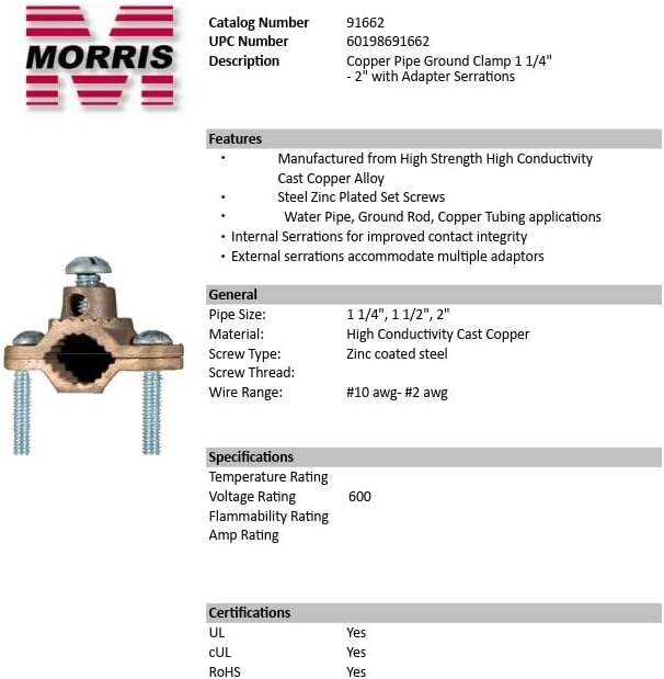 Morris Products 91662 Ground Pipe Clamp, - Image 4