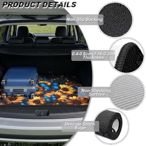 Sunflower Blue Butterfly Heavy Duty Cargo Mat Racing Trunk Mat Universal - Image 6