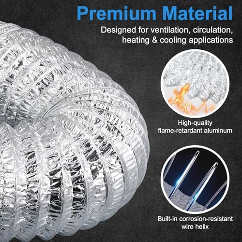 iplusmile 4 Inch 26 Feet Flexible Aluminum Ducting - Image 3