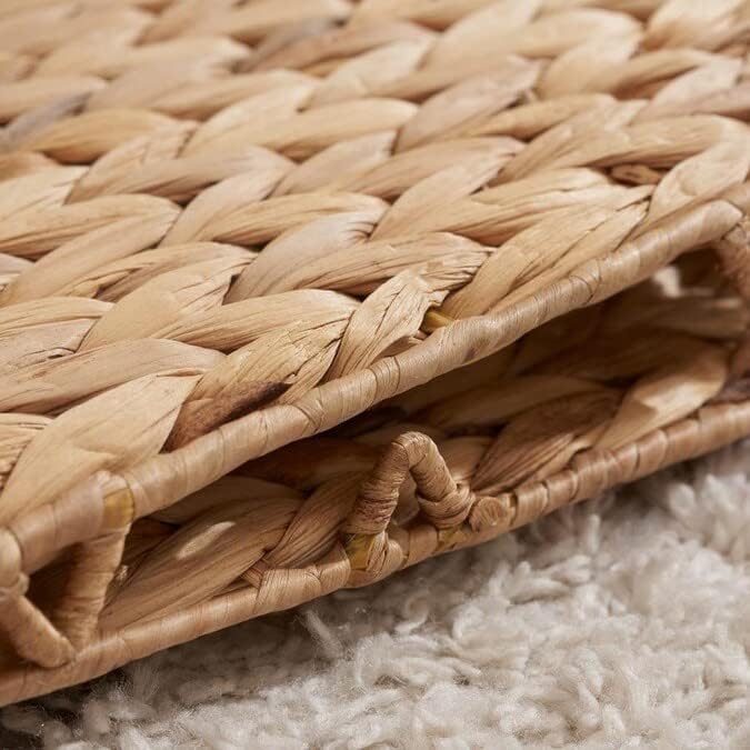 M4DECOR 12 x 12in Water Hyacinth Storage Baskets, Wicker Storage Baskets - Image 6