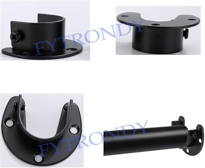 Stainless steel 3/4 Inch Diameter Wardrobe Closet Rod Bracket, U-Shaped Open - Image 4
