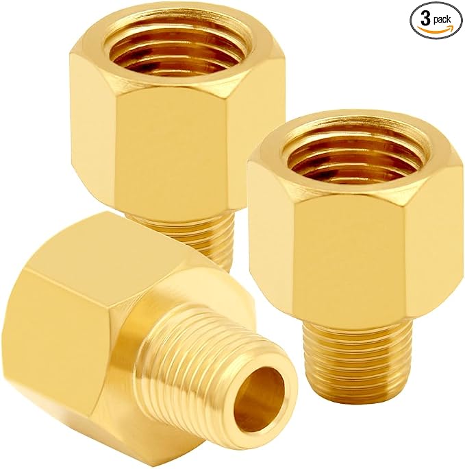 Uenede Brass 1/2" NPT Female to 3/8" NPT Male Reducer Adapter by Uenede