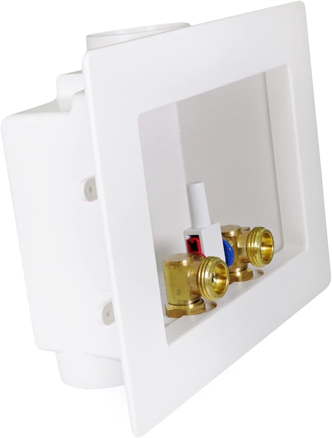 Highcraft Washing Machine Outlet Box Dual Drain, 1/2" Push Fit Connection Valve by Highcraft