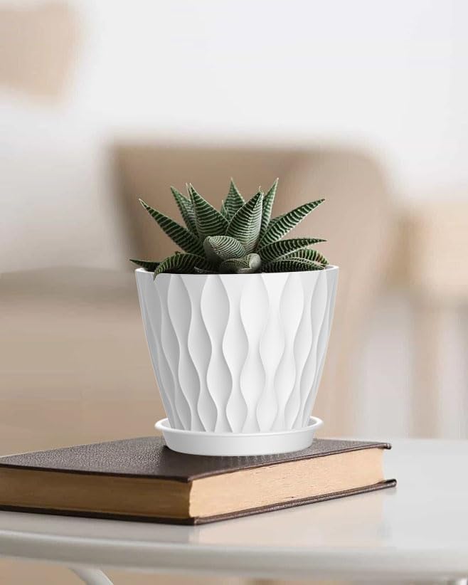 6 Inch Plant Pots, 6 Pack Indoor Flower Pots, Planters - Image 7