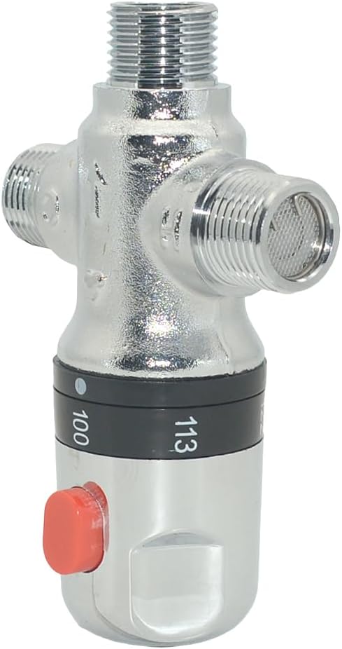 Thermostatic Mixing Valve, Solid Brass- Golden Thermostatic Shower Valve - Image 5