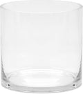 6" Wide 6" Tall Large Hand Blown Sturdy Clear Cylinder Glass Vase, Centerpiece by Unknown