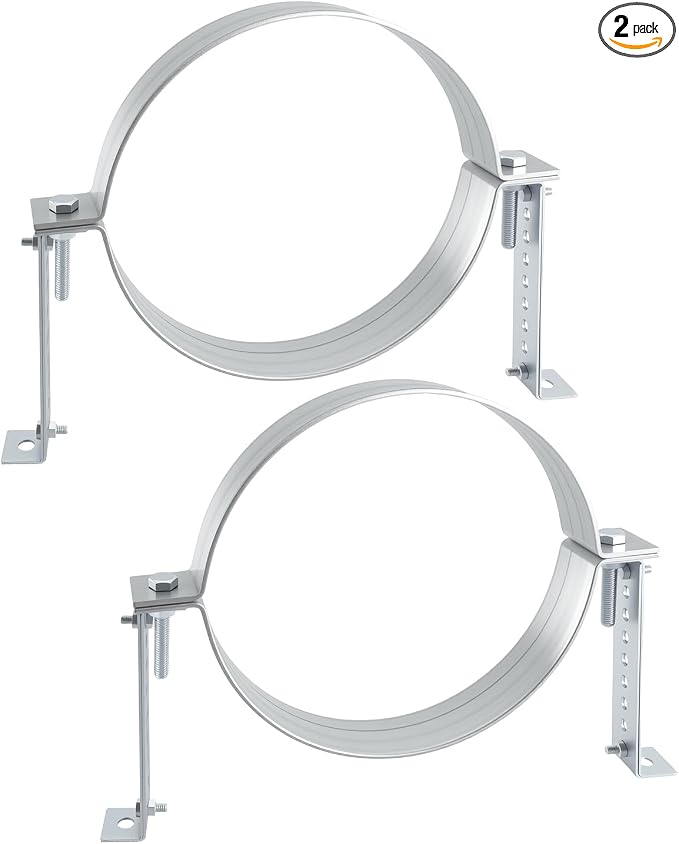 10" Adjustable Pipe Bracket, Split Ring Stove Hanger Chimney Pipe Holder | B by Unknown