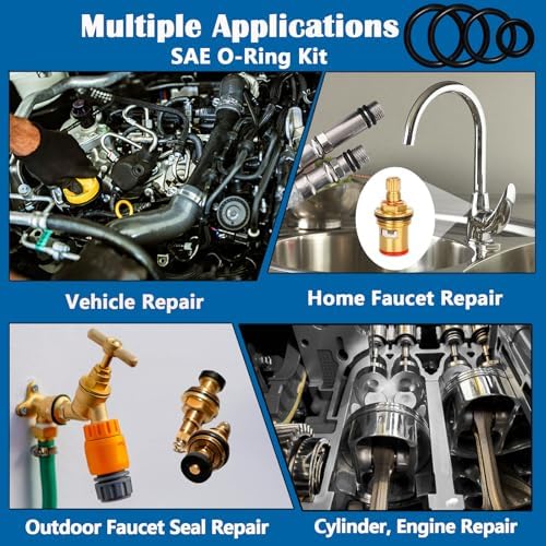 XBVV 407 Pcs Universal SAE O Ring Assortment Kit，32 Inch Sizes Standard Nitrile - Image 4
