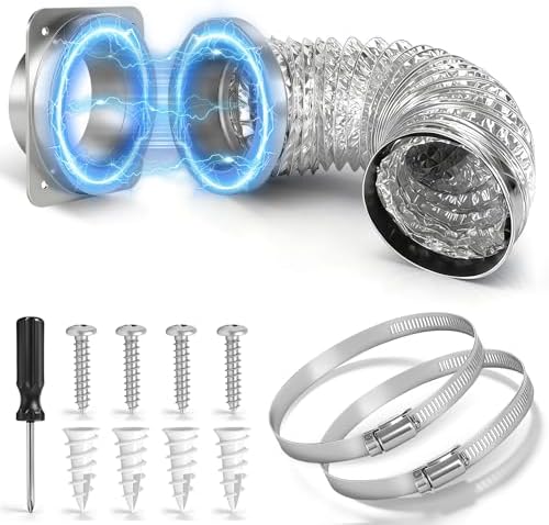DV180 Magnetic Dryer Vent Connector, Airtight Seal, Quick Connect, 3.3ft 4" Duct by Unknown