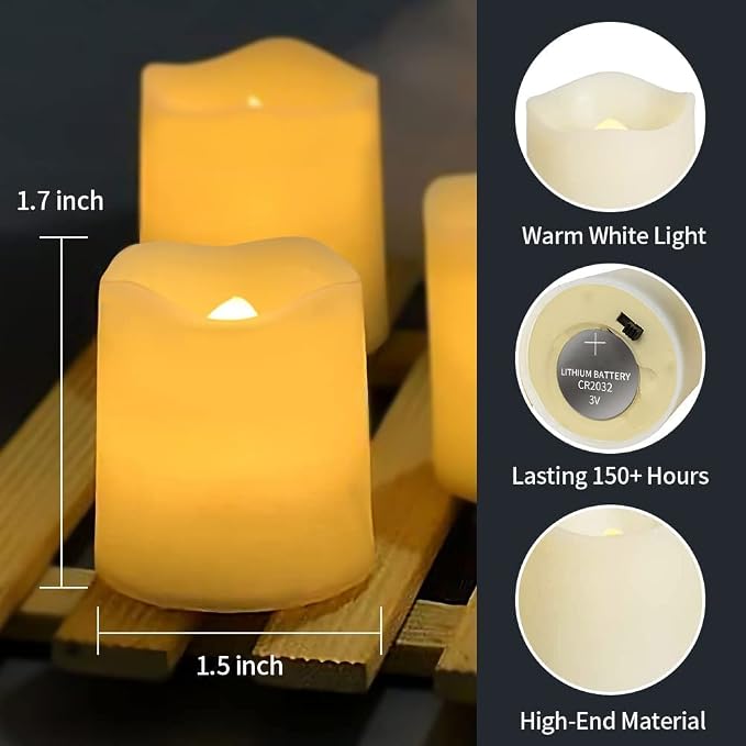 SHYMERY Flameless Votive Candles, Flameless Flickering Electric Fake Candle - Image 4