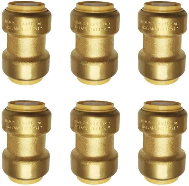1" Pex Fitting Straight Coupling Push Fit PEX Fittings, Push-to-Connect Copper by HQMPC