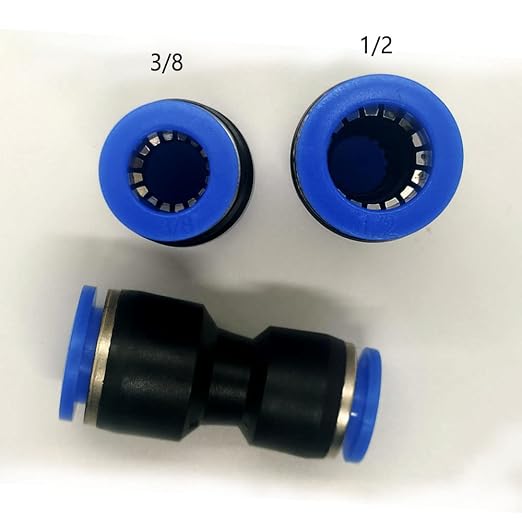 zjxed 1/2" OD x 3/8" OD Pneumatic quick Connector Push to Connect fittings - Image 2