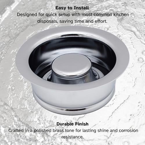 Westbrass D2089-26 4-1/4" Kitchen Sink Waste Disposal Drain Flange and Stopper - Image 7