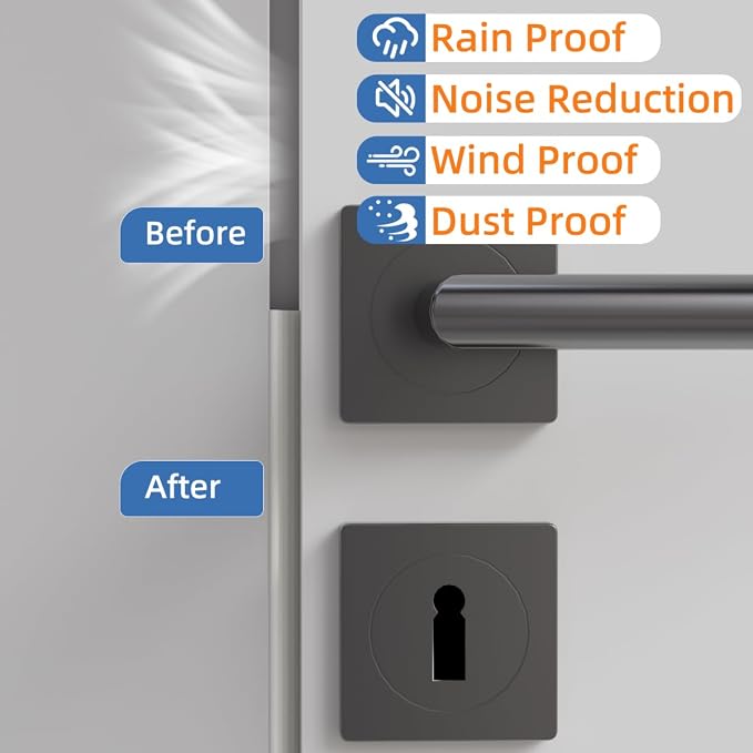 Kneelisa Wedge-Shape Window Weather Stripping Door Frame Seal 196” Brown | - Image 5