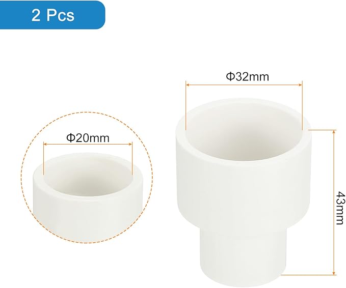 uxcell 2 Pcs UPVC Reducer Pipe Fitting - Image 2