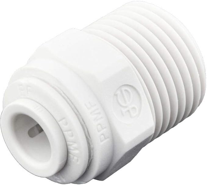 John Guest 1/4 Inch OD x 3/8 Inch NPT Straight Connector, Push to Connect by JohnGuest