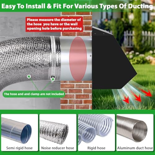 10 Inch Hooded Wall Vent with Screen and Damper, Outdoor Wall Exhaust Vent - Image 6