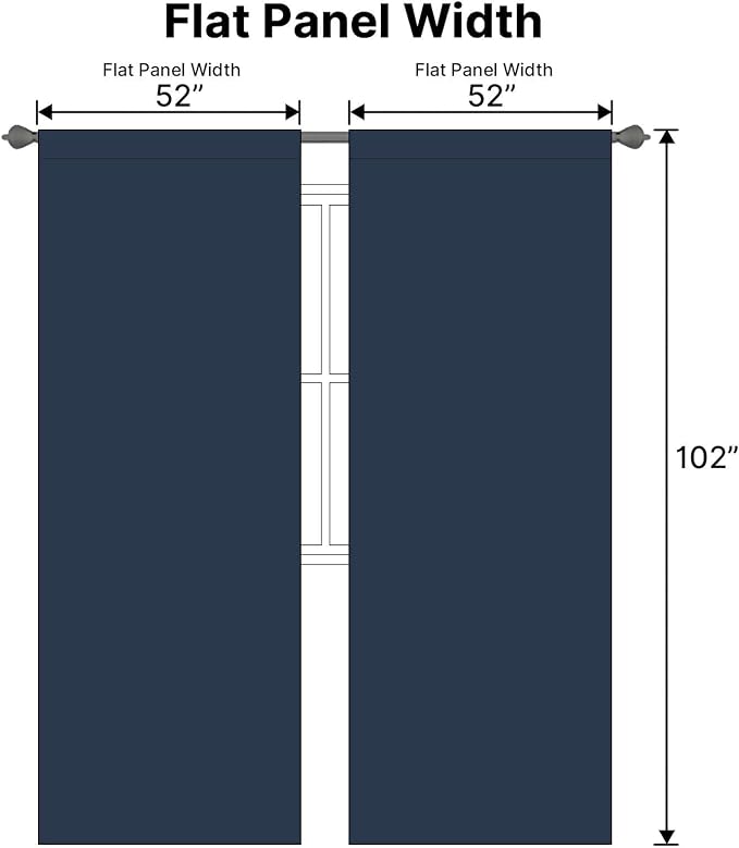 H.VERSAILTEX Back Tab Navy Blackout Curtains 102 Inch Long - Image 7