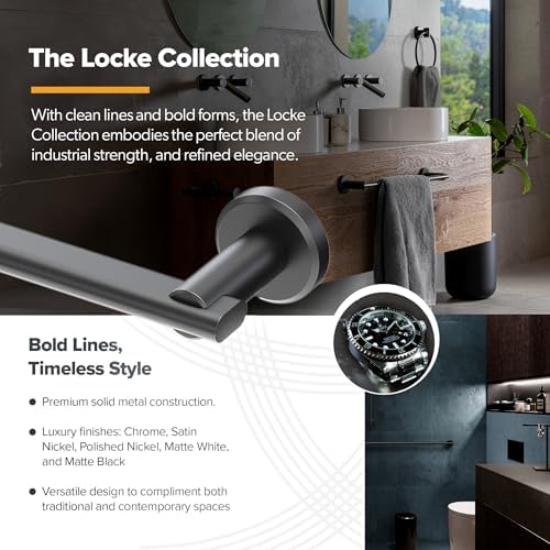 Gatco 5483 Locke Single Post Toilet Paper Holder, Matte White - Image 5