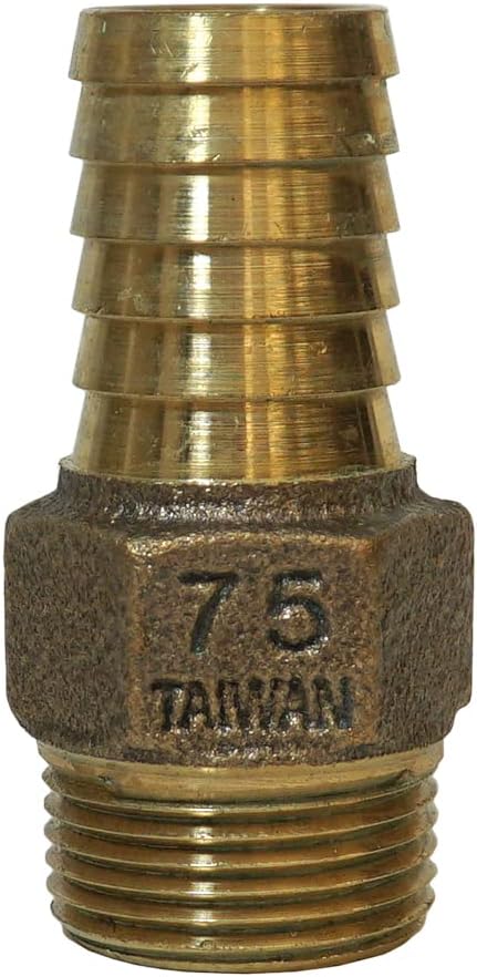 MFG No-Lead Bronze Adapter, 3/4" Male NPT x 3/4" Barbed, Connects Submersible by MerrillManufacturing