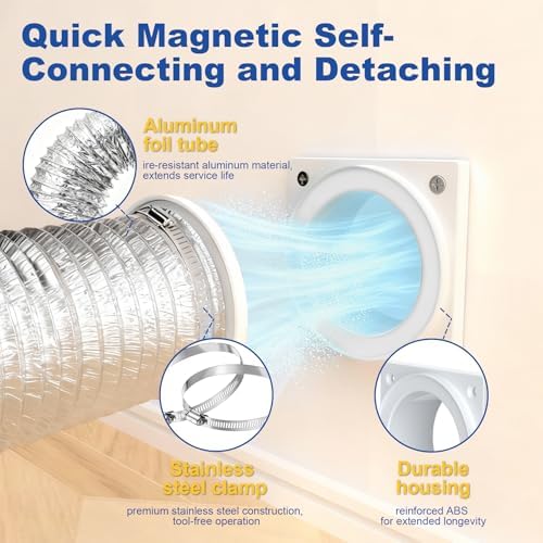Magnetic Dryer Vent Coupling, Airtight Seal Quick Connect Kit - Image 3