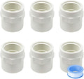 6PCS 1 Inch PVC Coupling Fittings White Slip to Female Thread PVC Pipe Fitting by HayEastdor