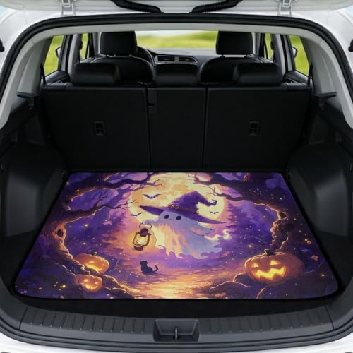 Purple Ghost Lantern All Weather Trunk Mat 29"x39" by Unknown
