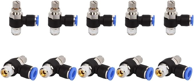 SNS 90 Degree Elbow Air Flow Control Valve Push To Connect Fitting Speed by SNS