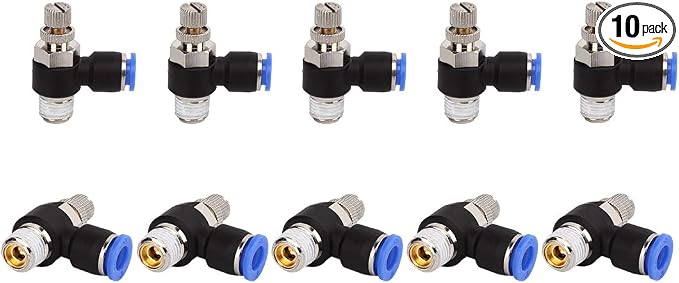 SNS 90 Degree Elbow Air Flow Control Valve Push To Connect Fitting Speed by SNS
