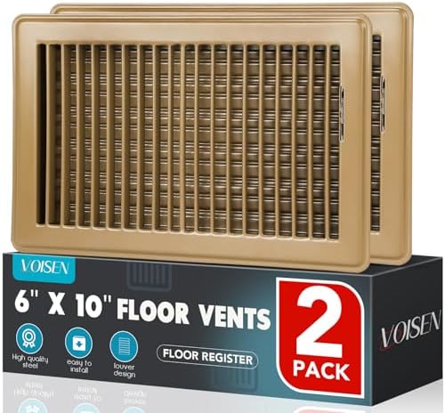 VOISEN Floor Register 6x10, 2 Pack Brown Floor Vent Covers by VOISEN
