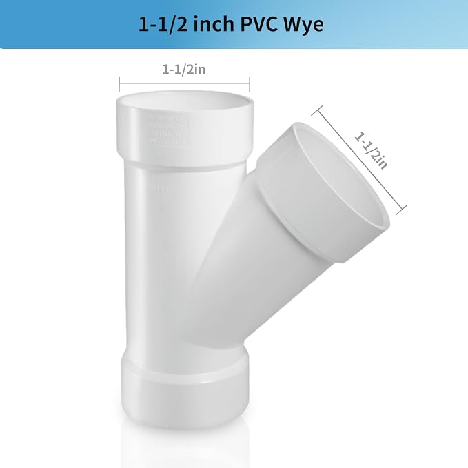 LESSO 1-1/2" PVC Y, WYE DWV, For 1-1/2 Inch Drain, Waste and Vent Pipe - Image 2