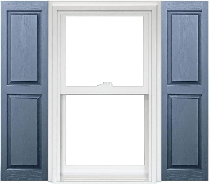 Homeside Raised Panel Vinyl Shutter 1 Pair 14-1/2in. x 55in. 033 Blue by Polaris