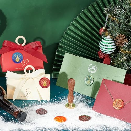 CRASPIRE Christmas Sealing Wax Stamp Christmas Tree Wax Stamp Xmas Socks - Image 4