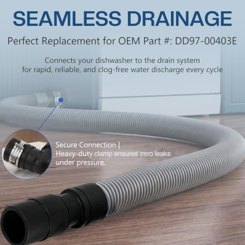 DD97-00403E 7.25ft Dishwasher Drain Hose Assembly - Image 5