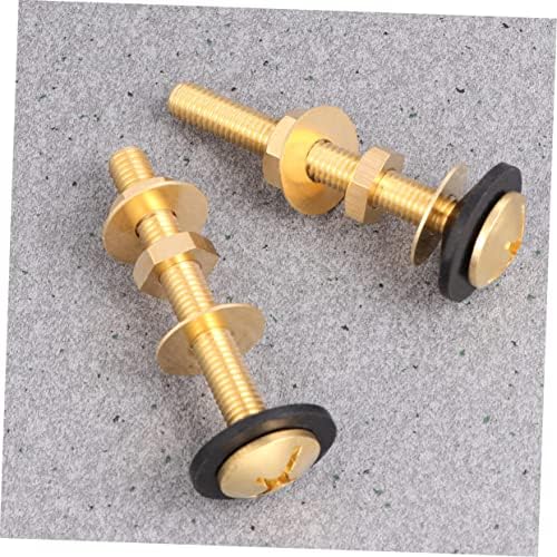 ORFOFE 2pcs Toilet Bolt Set Brass Closet Bolt Nut Washer - Image 2