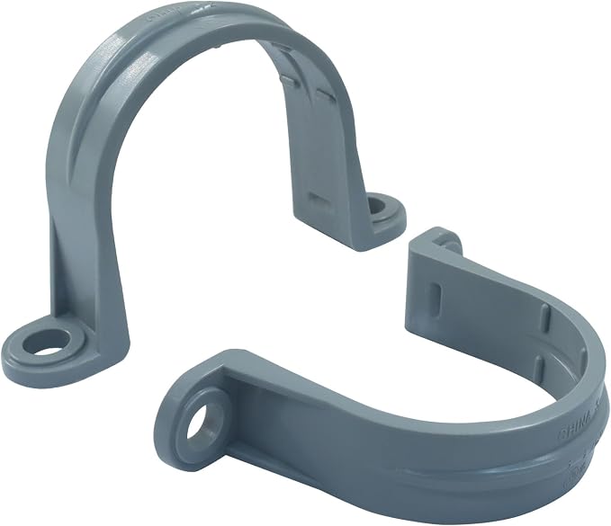 1-1/2 Inch PVC Pipe Strap, 12 Pack | 2-Hole, Plastic Conduit Clamp, Pipe - Image 2